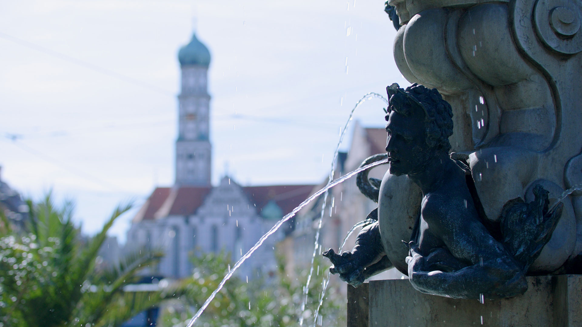 Ein Brunnen in der Augsburger Innenstadt